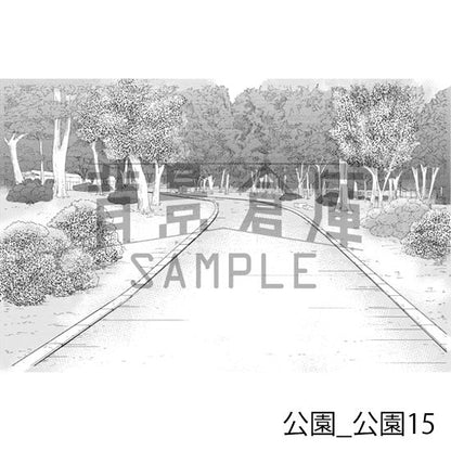 公園_背景素材集2（公園）_トーン