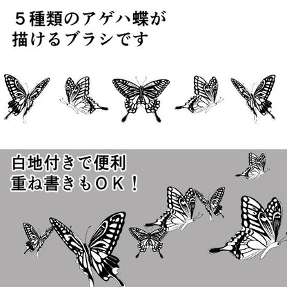 アゲハ蝶とコウモリブラシ