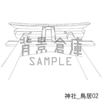 神社_鳥居02_トーン