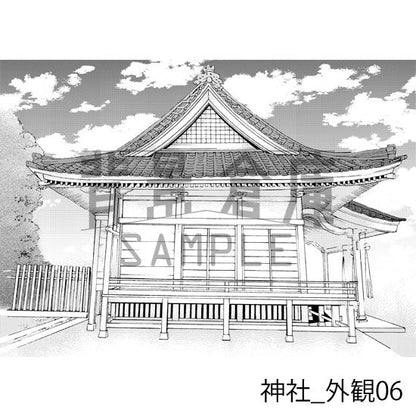 神社_背景素材集1（外観・参道）_トーン