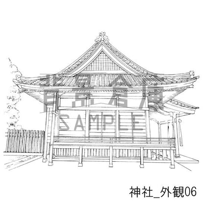 神社_背景素材集1（外観・参道）_トーン