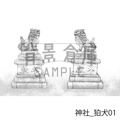 神社_背景素材集1（外観・参道）_トーン