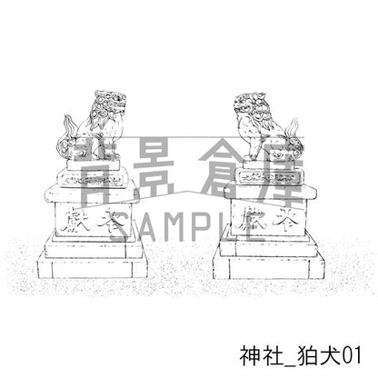 神社_背景素材集1（外観・参道）_トーン