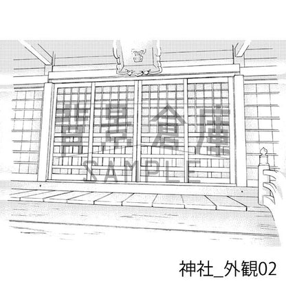 神社_背景素材集1（外観・参道）_トーン