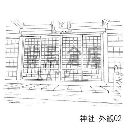神社_背景素材集1（外観・参道）_トーン