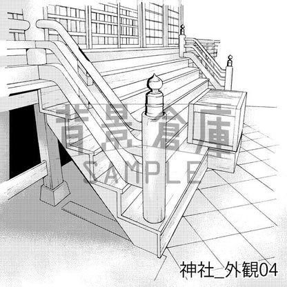 神社_背景素材集1（外観・参道）_トーン