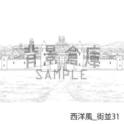 西洋風_街並31_トーン