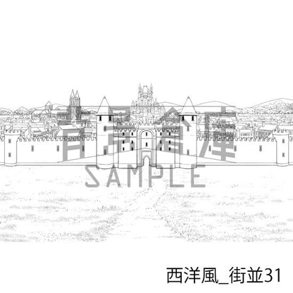 西洋風_街並31_トーン