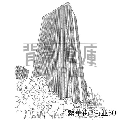 繁華街_街並50_トーン