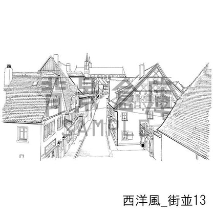 西洋風_街並13_トーン