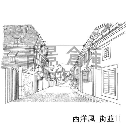 西洋風_背景素材集11（街並）_トーン