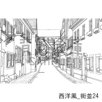 西洋風_背景素材集12（街並）_トーン