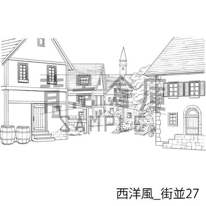 西洋風_街並27_トーン