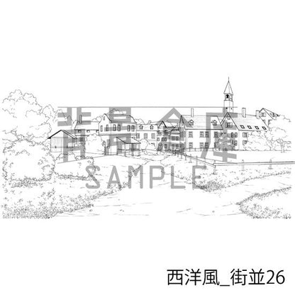 西洋風_背景素材集16（街並）_トーン