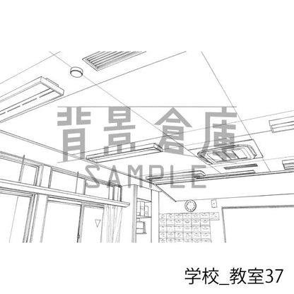 学校_背景素材集33（教室）_トーン