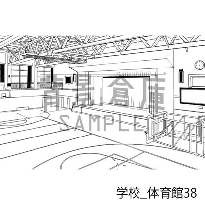 学校_背景素材集34（体育館）