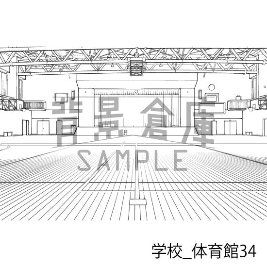 学校_体育館34_トーン