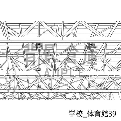 学校_背景素材集34（体育館）_トーン
