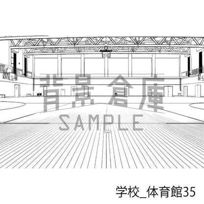 学校_背景素材集34（体育館）_トーン