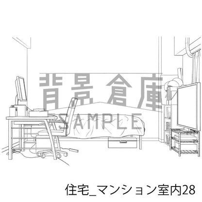 住宅_背景素材集19（マンション室内）_トーン