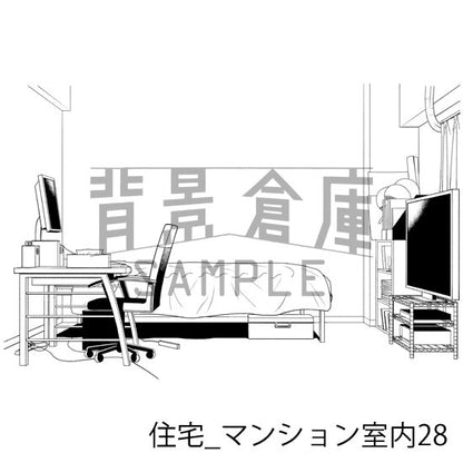 住宅_背景素材集19（マンション室内）_トーン