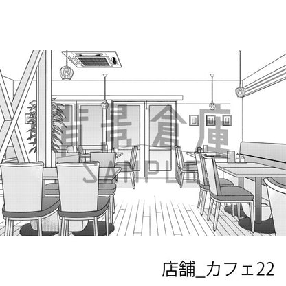 店舗_背景素材集16（カフェ）_トーン