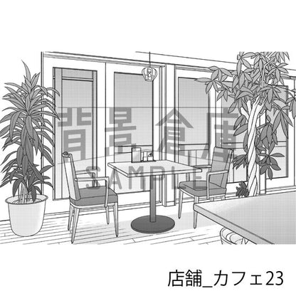 店舗_背景素材集16（カフェ）_トーン