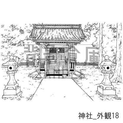 神社_背景素材集3（外観）_トーン