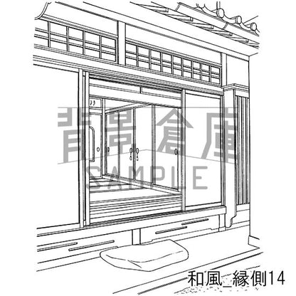和風_縁側14_トーン