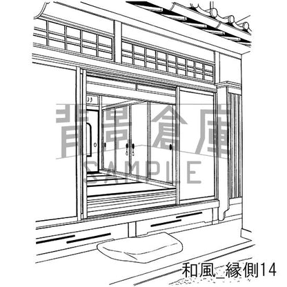 和風_縁側14_トーン