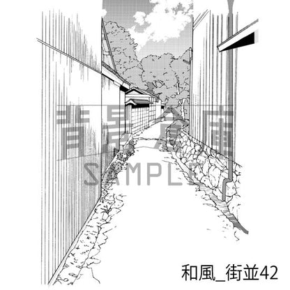 和風の街並（トーンつき）です。