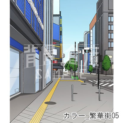 カラー_背景素材集24（繁華街）