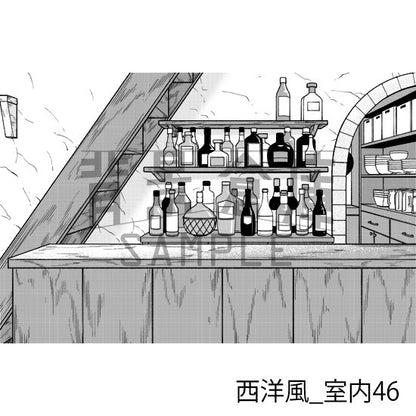 西洋風の酒場（トーンつき）です。