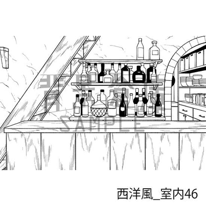 西洋風_室内46_トーン