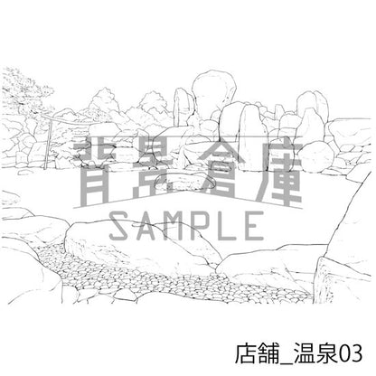 店舗_背景素材集11（温泉）_トーン