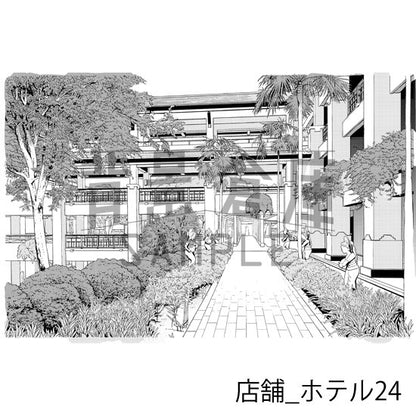 店舗_背景素材集8（ホテル）_トーン
