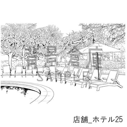 店舗_背景素材集8（ホテル）_トーン