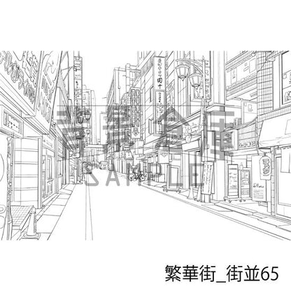 繁華街_街並65_トーン