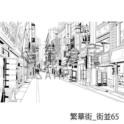 繁華街_街並65_トーン