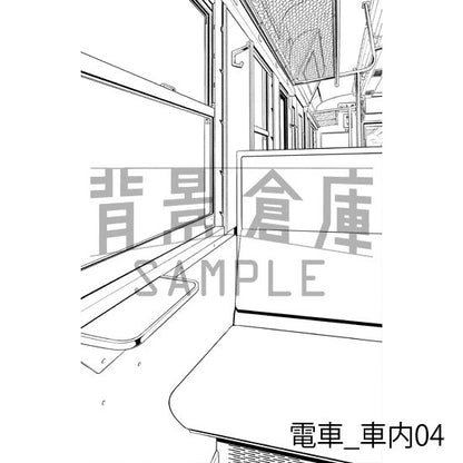電車_車内04_トーン