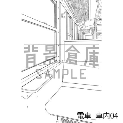 電車_背景素材集1（車内）_トーン