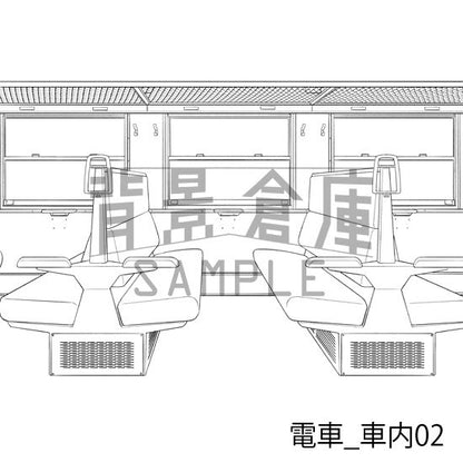 電車_背景素材集1（車内）_トーン