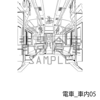 電車_車内05_トーン