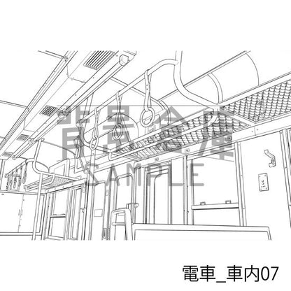 電車_車内07_トーン