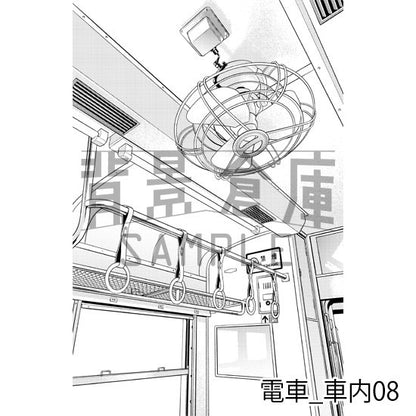 電車の車内（トーンつき）です。