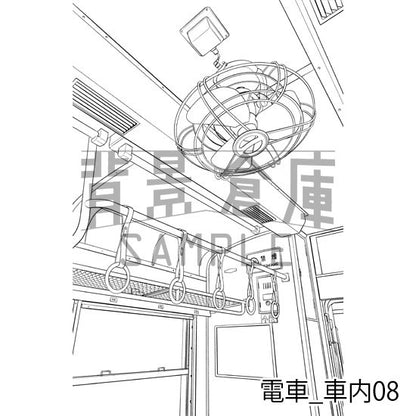 電車_車内08_トーン