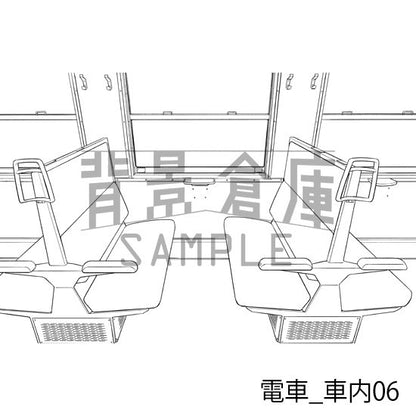 電車_背景素材集2（車内）_トーン
