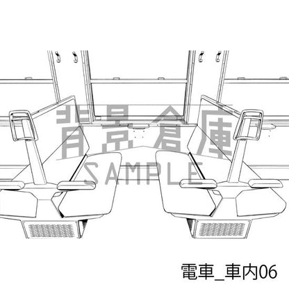 電車_背景素材集2（車内）_トーン