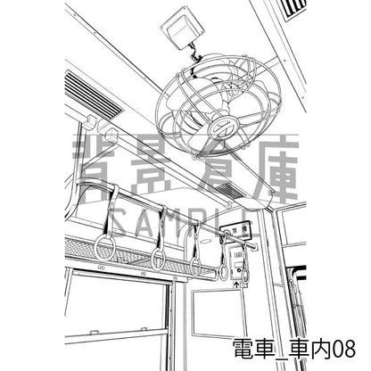 電車_背景素材集2（車内）_トーン