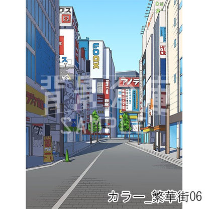 カラー_背景素材集25（繁華街）